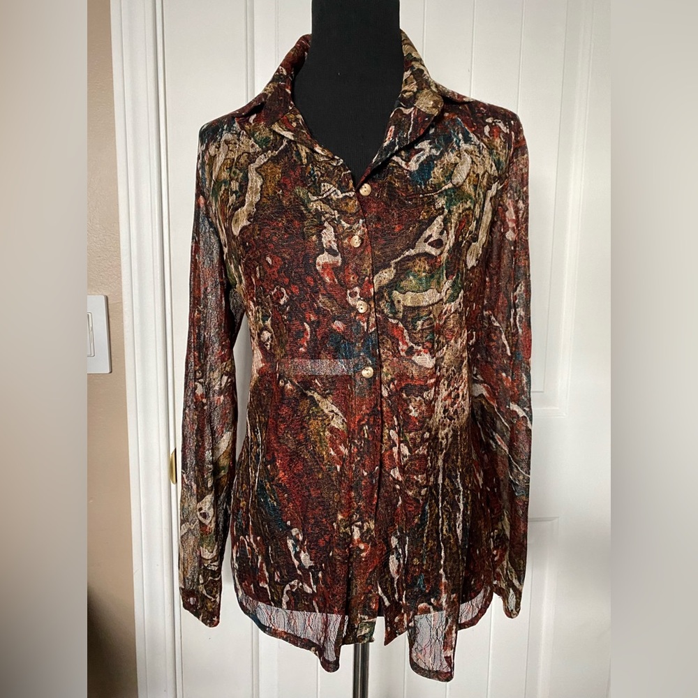 FDJ women mesh lace detail blouse